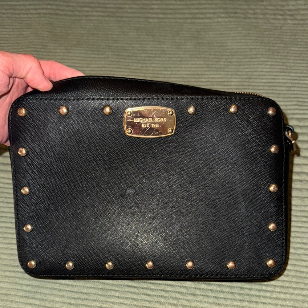 Michael Kors Black Studded Clutch